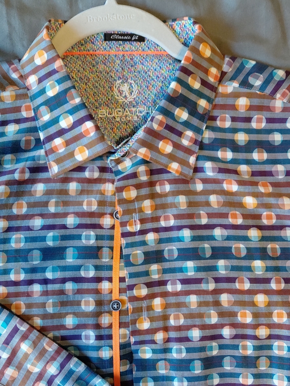 Bugatchi Men's Multicolor Striped Dot Button-Down Shirt